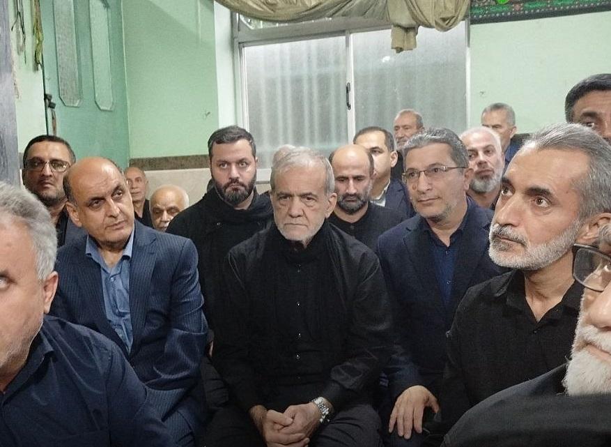حضور رئیس‌جمهور در مراسم ترحیم پدر نماینده رشت و خمام در مسجد ارم سادات ضیابر
